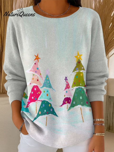 Women's Christmas Pattern Art Casual Pullover Sweater