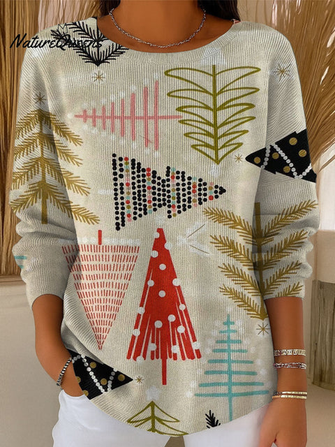 Women's Christmas Pattern Art Casual Pullover Sweater