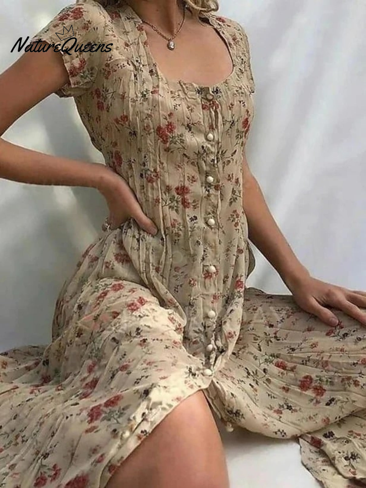 Women's Shift DressShort Sleeve Floral Button Front Print Summer