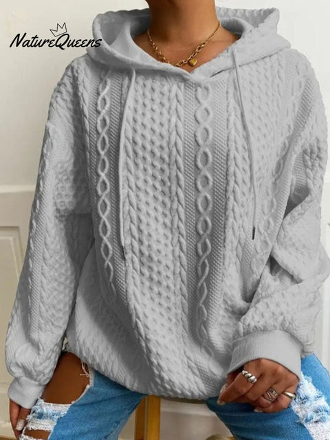 Women's Casual Solid Color Hooded Sweatshirt