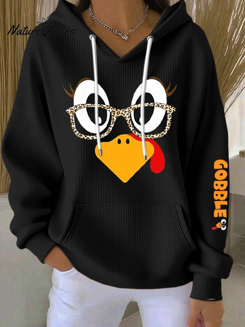 Women's Thanksgiving Turkey Print Hoodie