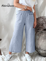 Women's Striped Pocket Casual Trousers