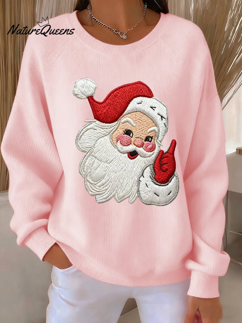 Women's Christmas Santa Claus Print Casual Sweatshirt