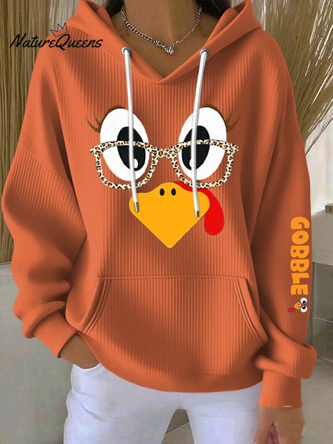 Women's Thanksgiving Turkey Print Hoodie
