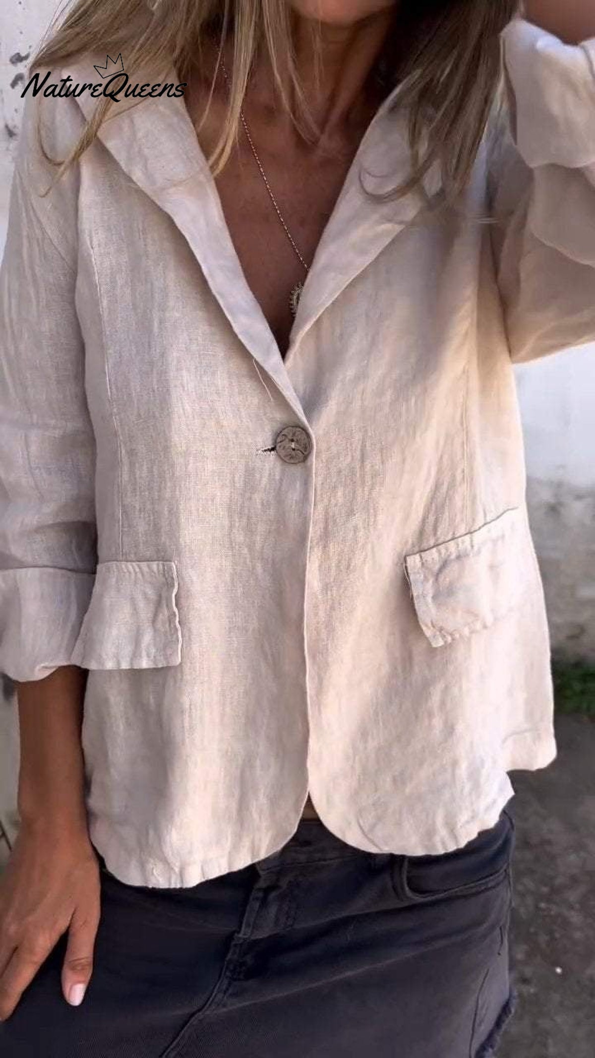 Cotton and Linen Casual Lapel Single-button Thin Coat (Buy 2 Free Shipping)