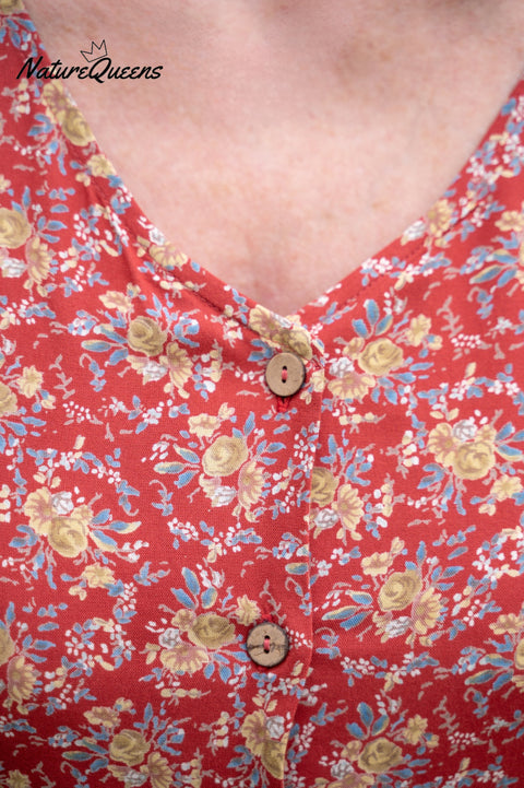 Women's Garden Party Button Floral Dress