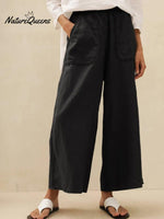 100% Linen Pocket Wide Leg Pants THALIA