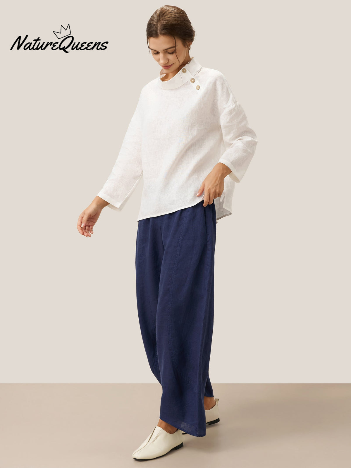 100% Linen Classic Ankle Pants ZOE