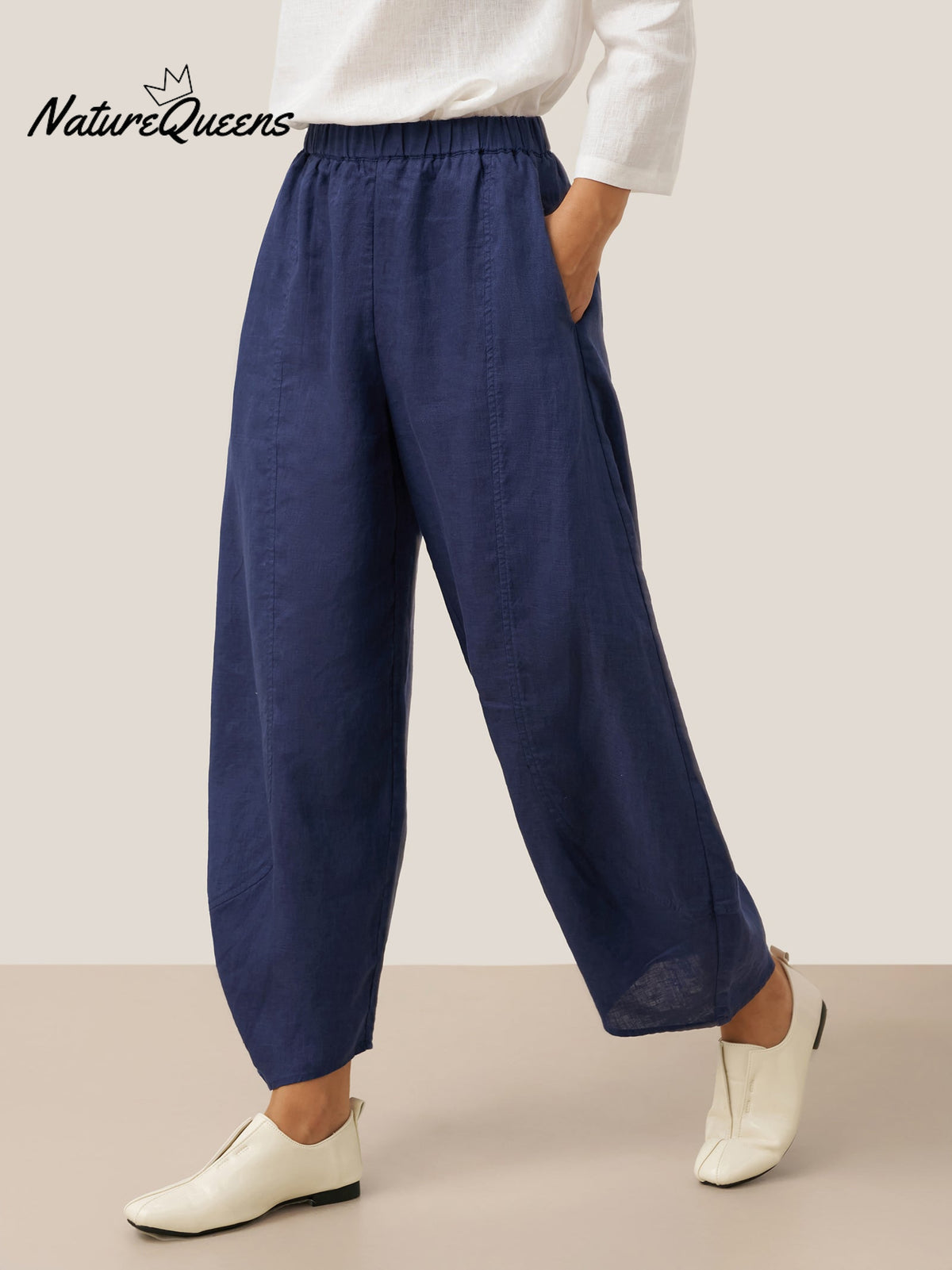 100% Linen Classic Ankle Pants ZOE