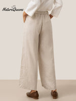 100% Linen Pocket Wide Leg Pants THALIA
