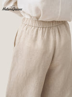 100% Linen Pocket Wide Leg Pants THALIA