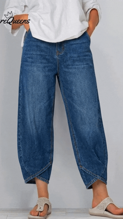 Women's Casual Simple Denim Cotton Pants