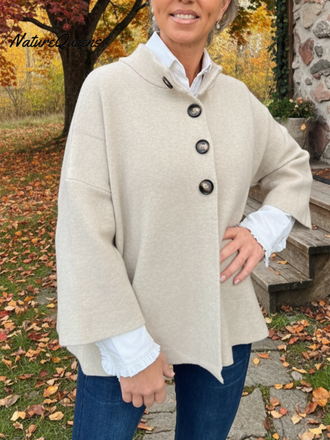 Women's Elegant Turtleneck Button-Down Knit Cardigan Jacket