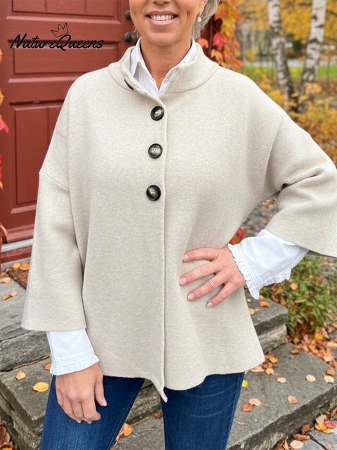 Women's Elegant Turtleneck Button-Down Knit Cardigan Jacket
