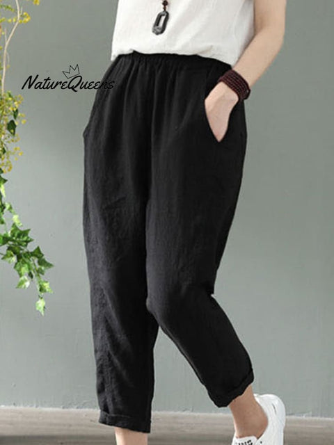 Women's Cotton Linen Fashion Loose Casual Pants