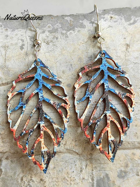Vintage Colorful Bohemian Wood Earrings