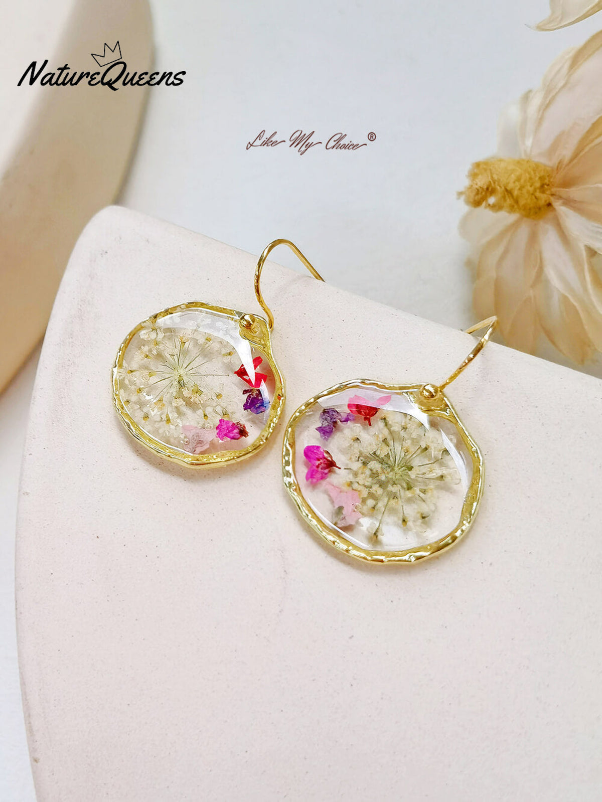 Queen Anne Lace Earrings Gold / Yes Jewelry