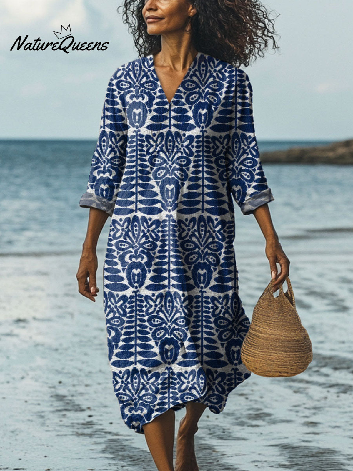 Women's Vintage Ethnic Pattern Art Print Cotton Dress