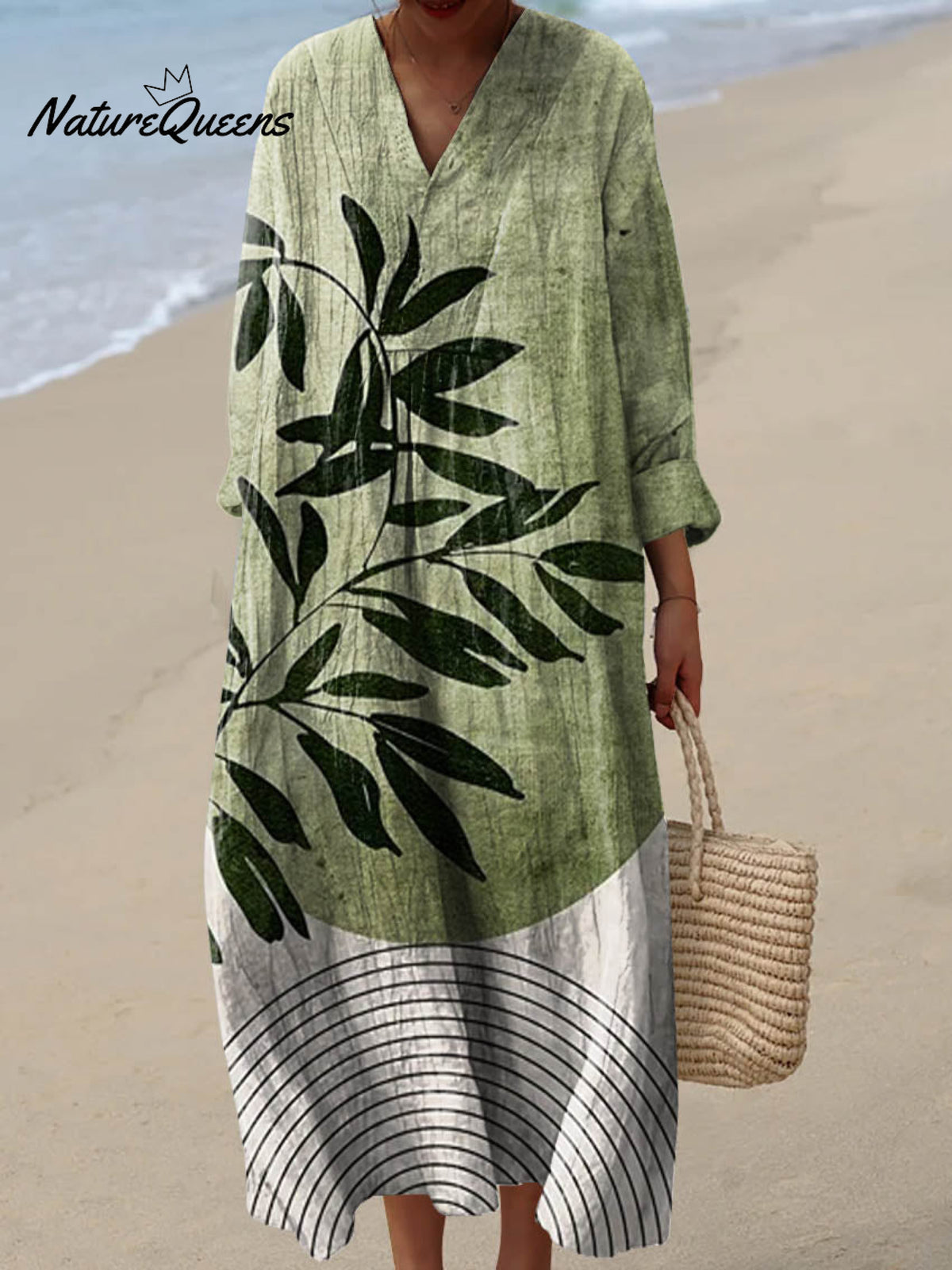 Women's Abstract Pattern Art Print Cotton Dress