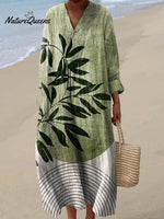 Women's Abstract Pattern Art Print Cotton Dress