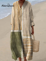 Women's Abstract Pattern Art Print Cotton Dress