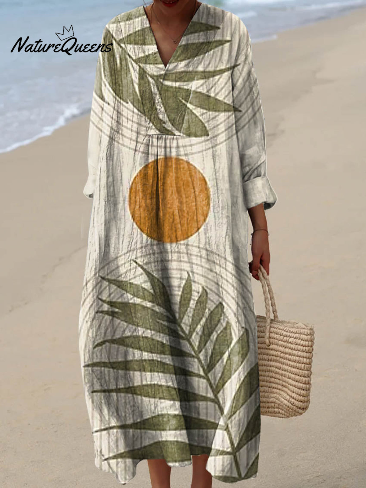 Women's Abstract Pattern Art Print Cotton Dress