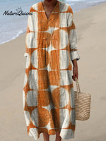 Women's Abstract Geometric Pattern Art Print Cotton Dress