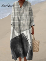 Women's Abstract Pattern Art Print Cotton Dress