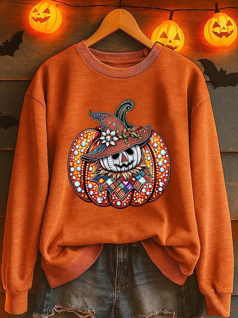 Lovely Halloween Pumpkin Art Print Casual Sweatshirt