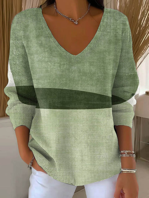 Women's Geometric Pattern Art Print Casual Pullover Sweater