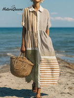 Women's Geometric Pattern Art Print Cotton Dress