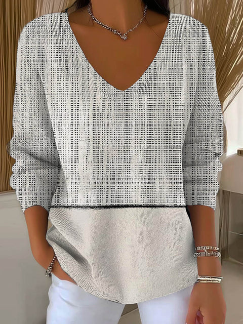 Women's Abstract Pattern Art Print Casual Pullover Sweater