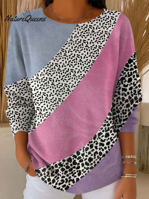 Women's Abstract Pattern Art Print Casual Pullover Sweater