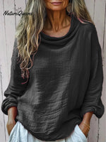 Women's Solid Color Casual Long Sleeve Comfortable Cotton Shirt