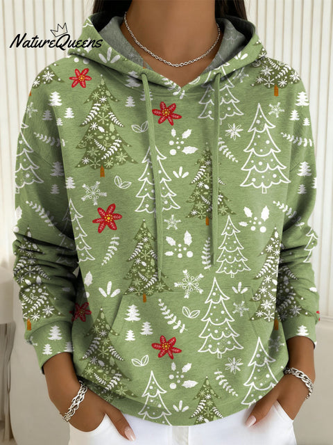 Women's Christmas Tree Pattern Art Print Casual Sweatshirt