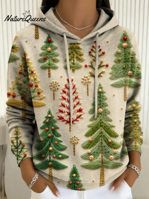 Women's Christmas Tree Pattern Art Print Casual Sweatshirt