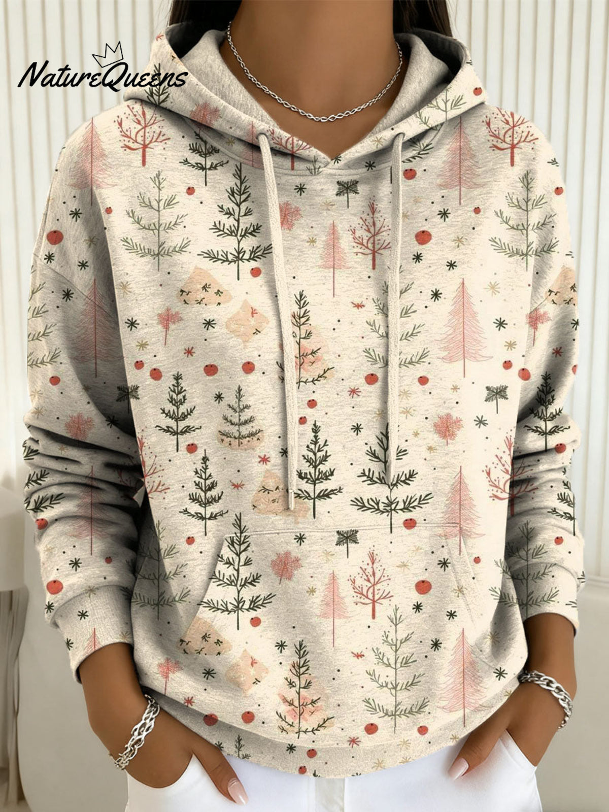 Women's Christmas Tree Pattern Art Print Casual Sweatshirt