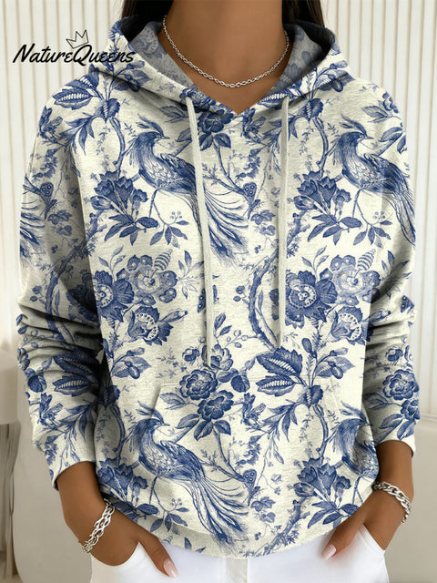 Women's Retro Floral Pattern Art Casual Cotton Sweatshirt