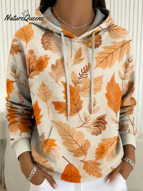 Women's Leaves Pattern Art Print Casual Sweatshirt