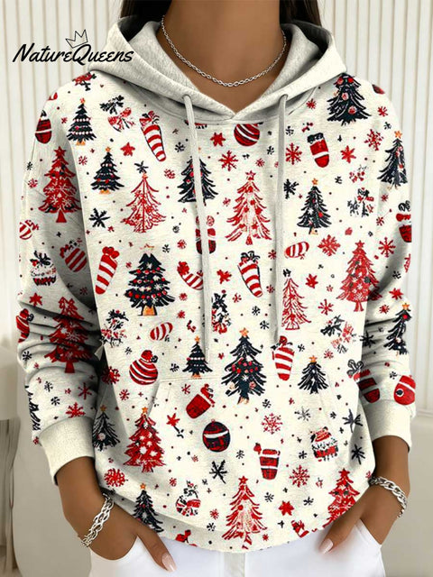 Women's Christmas Tree Pattern Art Print Casual Sweatshirt
