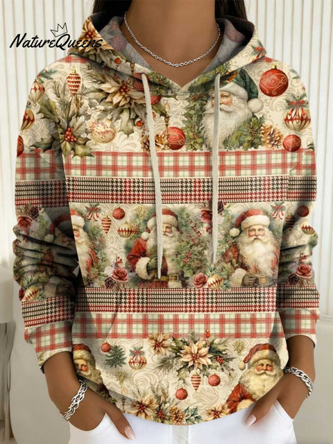 Women's Christmas Santa Pattern Art Print Casual Sweatshirt