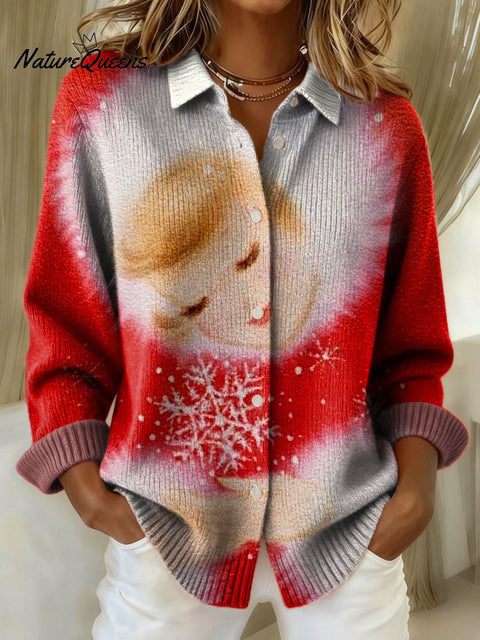 Women's Christmas Pattern Art Print Sweater