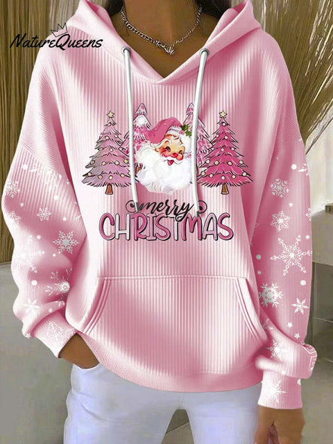 Women's Christmas Tree Art Print Casual Hoodie Sweatshirt