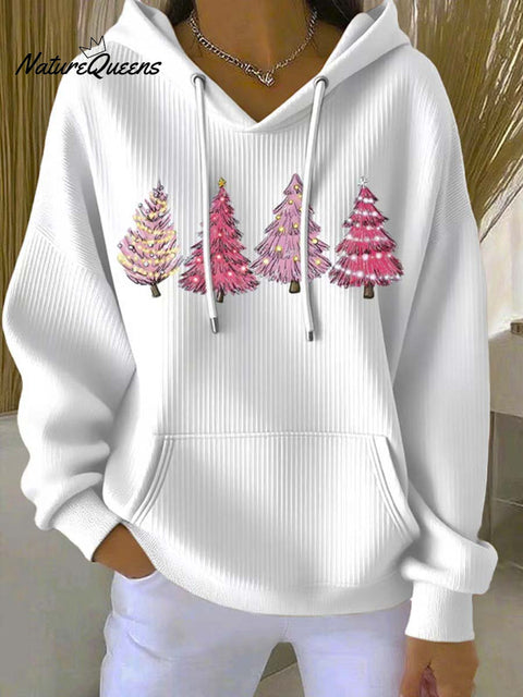 Women's Christmas Tree Art Print Casual Hoodie Sweatshirt