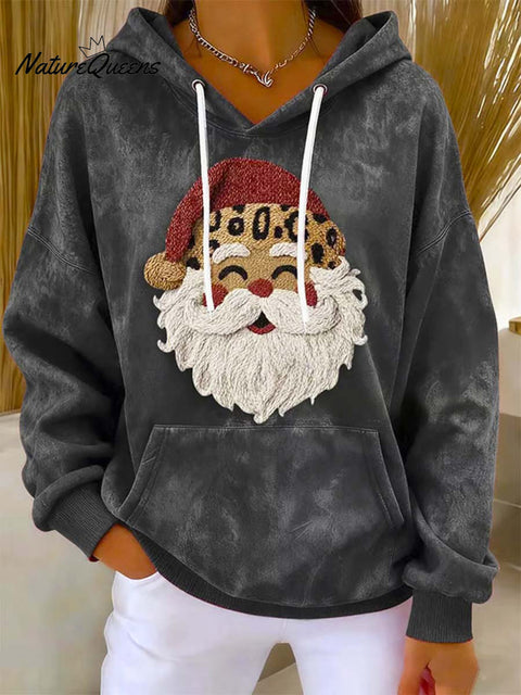 Christmas Santa Pattern Art Print Casual Sweatshirt