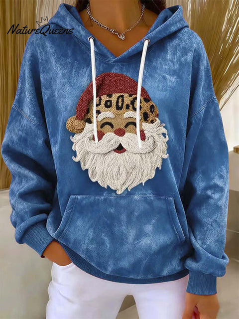 Christmas Santa Pattern Art Print Casual Sweatshirt