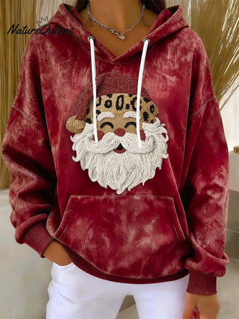Christmas Santa Pattern Art Print Casual Sweatshirt