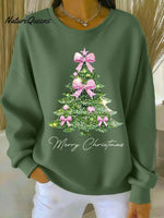 Women's Christmas Tree Art Print Casual Sweatshirt