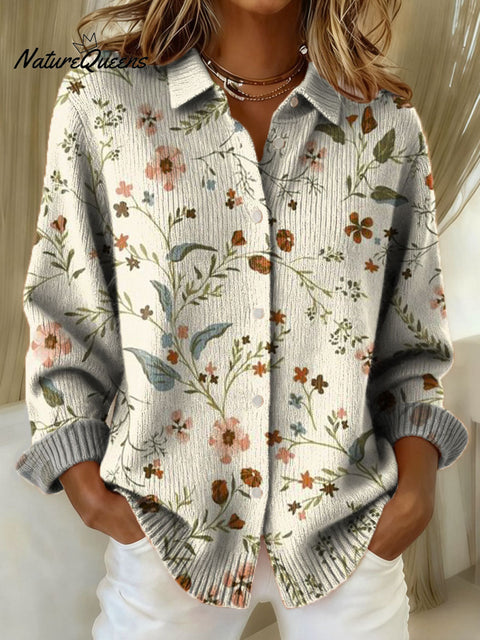 Women's Floral Art Print Casual Sweater
