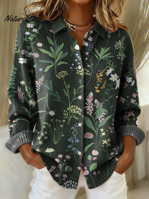 Women's Floral Art Print Casual Sweater
